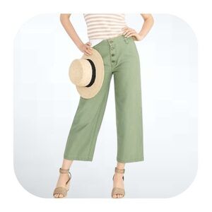 J.Crew size 30 green high waisted wide leg crop pants